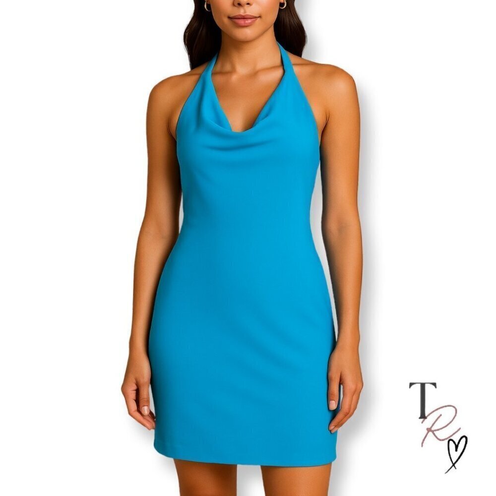 W by Worth Y2K Halter Mini Dress in Electric Blue Size 0